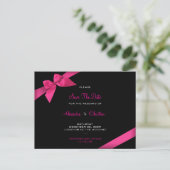 Pink Ribbon Wedding Save the Date 4 Announcement Postcard (Standing Front)