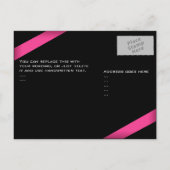 Pink Ribbon Wedding Save the Date 4 Announcement Postcard (Back)