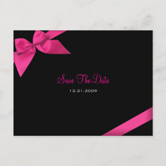 Pink Ribbon Wedding Save the Date Announcement