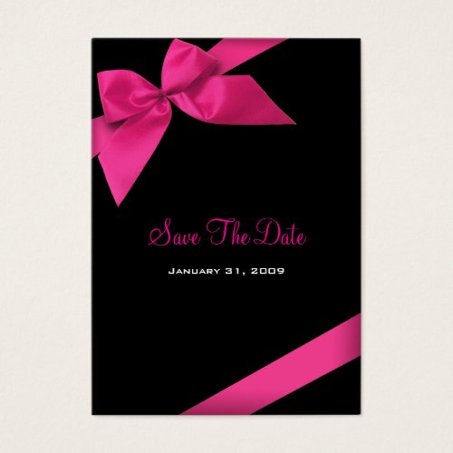 Pink Ribbon Wedding Save The Date MiniCard Business Card