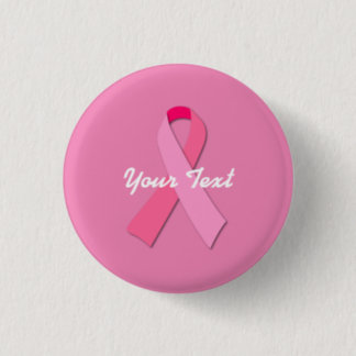 Pink Ribbon with Custom Text Button