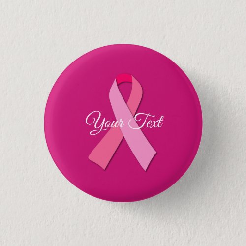 Pink Ribbon with Custom Text Button