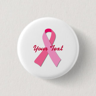 Pink Ribbon with Custom Text Button