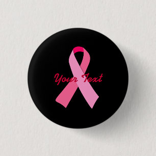 Pink Ribbon with Custom Text Button