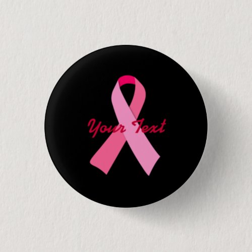 Pink Ribbon with Custom Text Button