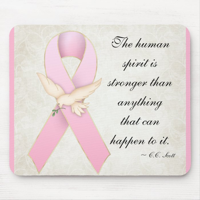 Pink Ribbon with Dove Quotable/Customize Mousepad