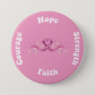 Pink Ribbon Women Cancer Awareness Breast Cancer  Button