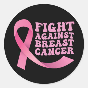 Pink Ribbon Women Cancer Awareness Breast Cancer  Classic Round Sticker