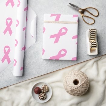 Pink Ribbon Wrapping Paper by pinkgifts4you at Zazzle