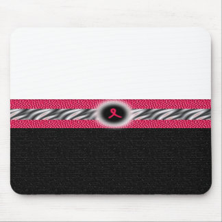 Pink ribbon zebra mousepad