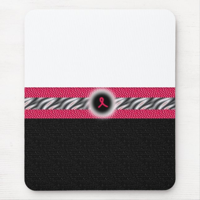 Pink ribbon zebra mousepad (Front)