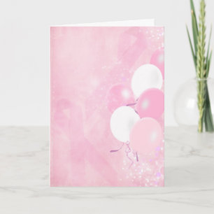Pink Ribbons and Balloons Card