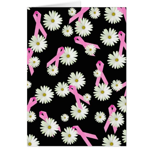 Pink Ribbons and Daisies Cards (Front)