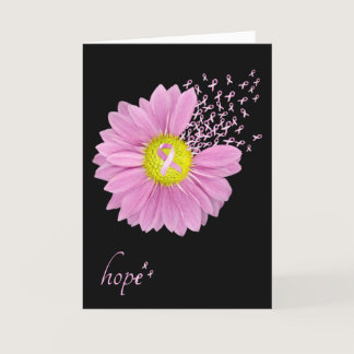 Pink Ribbons and Daisy Thinking of you Card