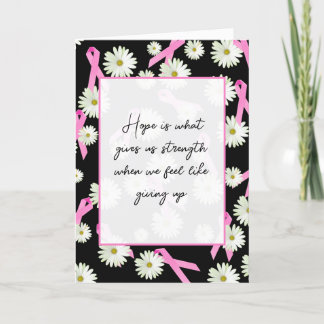 Pink Ribbons and White Daisies Card