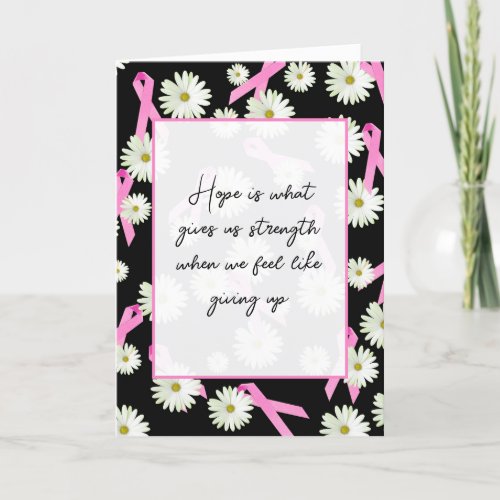 Pink Ribbons and White Daisies Card