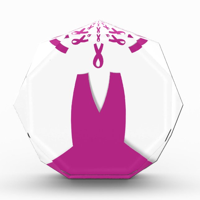 Pink Ribbons Breast Cancer Awareness Art Print Acrylic Award (Front)