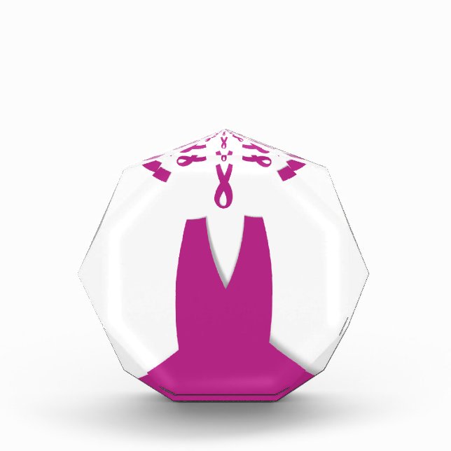 Pink Ribbons Breast Cancer Awareness Art Print Acrylic Award (Front)