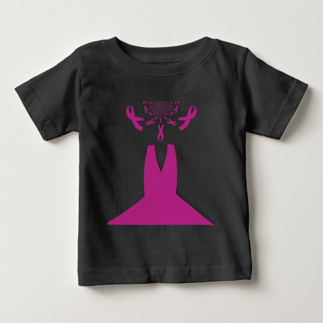 Pink Ribbons Breast Cancer Awareness Art Print Baby T-Shirt (Front)