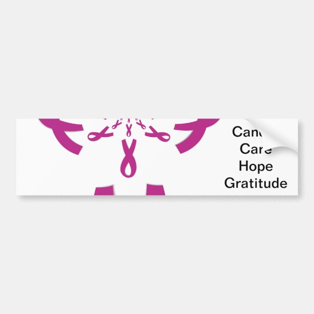 Pink Ribbons Breast Cancer Awareness Art Print Bumper Sticker (Front)