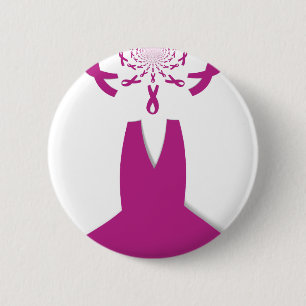Pink Ribbons Breast Cancer Awareness Art Print Button