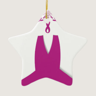 Pink Ribbons Breast Cancer Awareness Art Print Ceramic Ornament