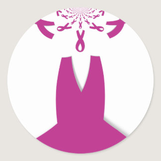 Pink Ribbons Breast Cancer Awareness Art Print Classic Round Sticker