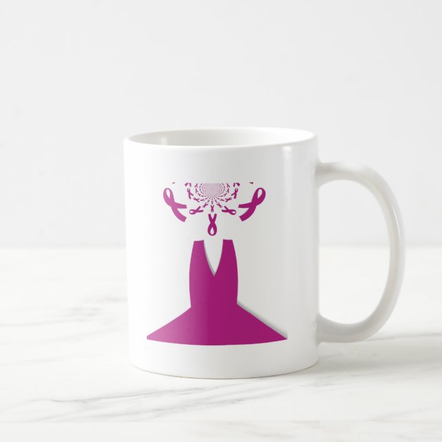Pink Ribbons Breast Cancer Awareness Art Print Coffee Mug (Right)