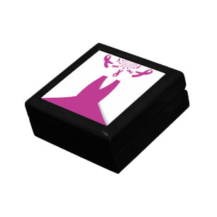 Pink Ribbons Breast Cancer Awareness Art Print Gift Box