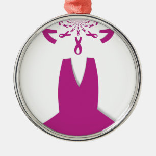 Pink Ribbons Breast Cancer Awareness Art Print Metal Ornament