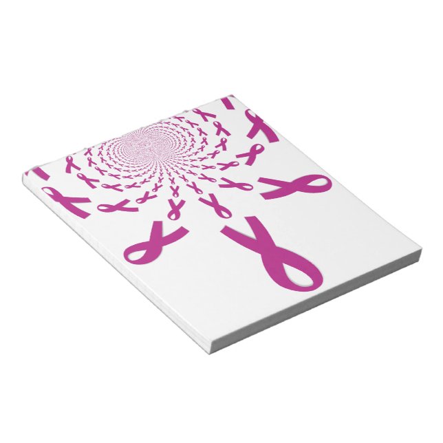 Pink Ribbons Breast Cancer Awareness Art Print Notepad (Angled)