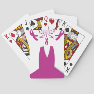 Pink Ribbons Breast Cancer Awareness Art Print Poker Cards