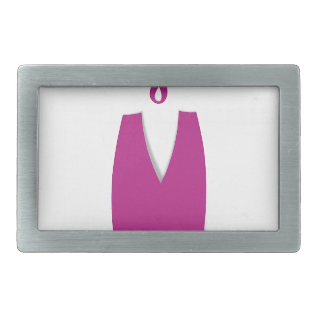 Pink Ribbons Breast Cancer Awareness Art Print Rectangular Belt Buckle (Front)