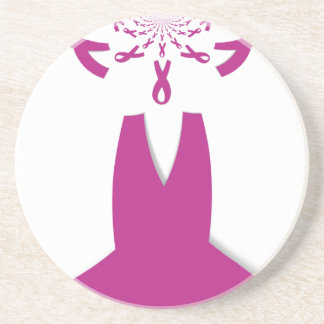 Pink Ribbons Breast Cancer Awareness Art Print Sandstone Coaster