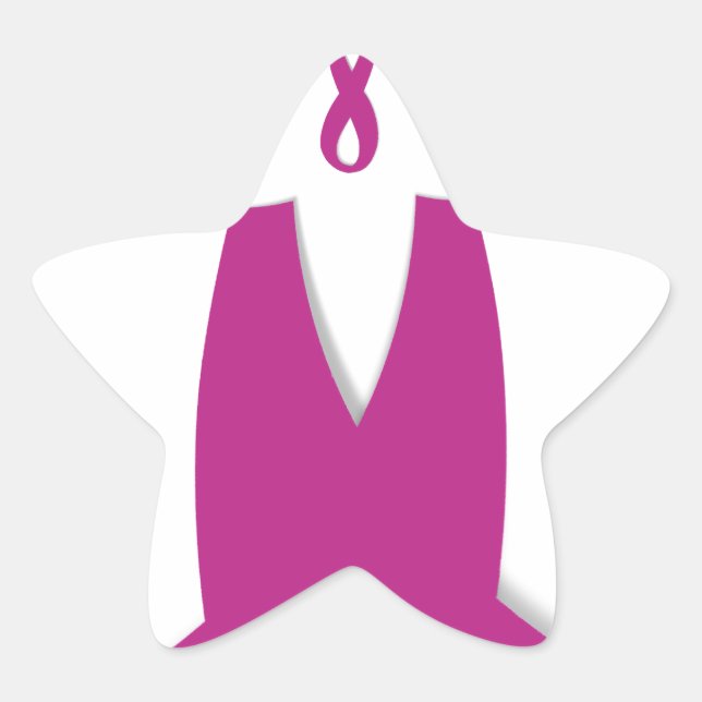 Pink Ribbons Breast Cancer Awareness Art Print Star Sticker (Front)