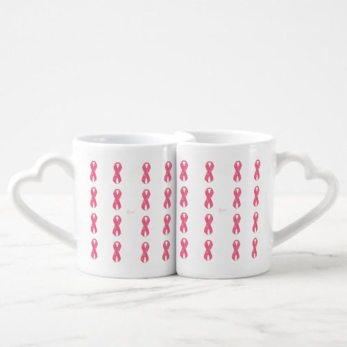 Pink Ribbons Coffee Mug Set