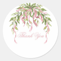 Pink Ribbons Floral Greenery Thank You