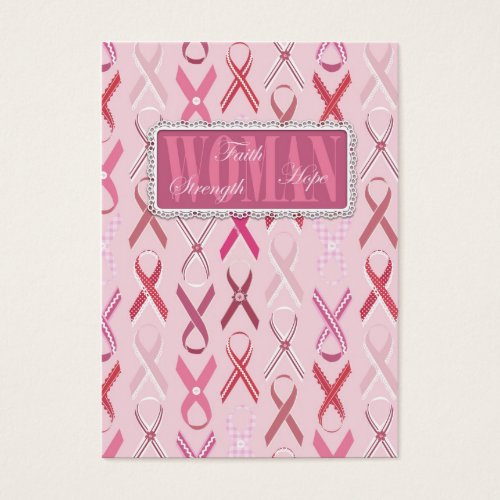 Pink Ribbons Gift Tag Business Cards