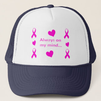 Pink Ribbons & Hearts Trucker Hat