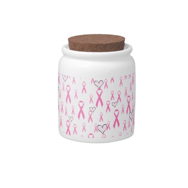 Pink Ribbons,I Care!_ Candy Jar (Front)
