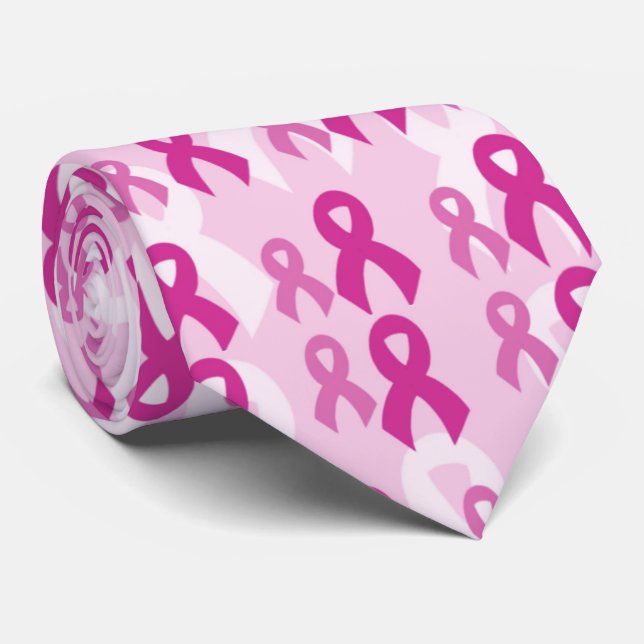Pink Ribbons/Light...Breast Cancer Neck Tie (Rolled)
