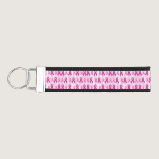 Pink Ribbons/Light...Breast Cancer Wrist Keychain