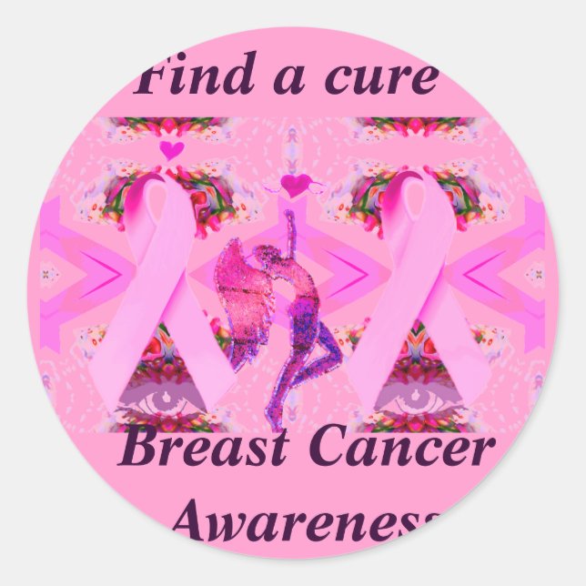 Pink Ribbons of Love & Hope_ Classic Round Sticker (Front)