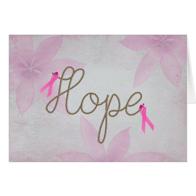 Pink Ribbons on Hope Text Cards (Front Horizontal)