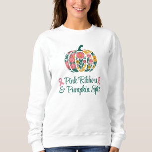 Pink Ribbons & Pumpkin Spice - Halloween Sweatshirt