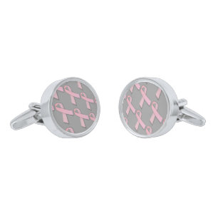 Pink Ribbons Tiled Pattern Cufflinks