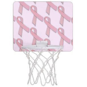 Pink Ribbons Tiled Pattern Mini Basketball Hoop