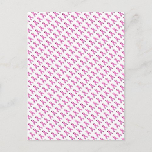 Pink Ribbons Tiled Pattern Postcard