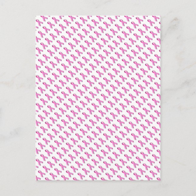 Pink Ribbons Tiled Pattern Postcard (Front)