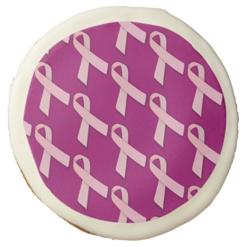 Pink Ribbons Tiled Pattern Sugar Cookie